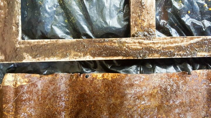 turn picture frames into faux rusty windows
