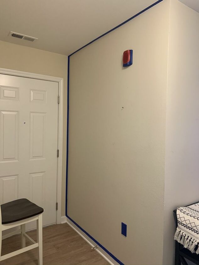 diy dalmatian accent wall entryway makeover