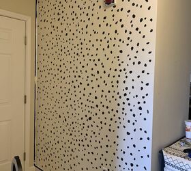 diy dalmatian accent wall entryway makeover