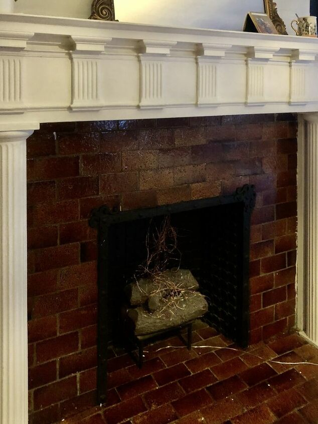 faux marble fireplace