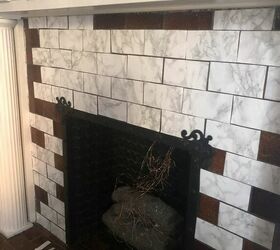 faux marble fireplace
