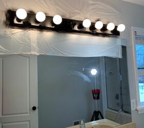 bathroom vanity refresh, Light fixture after