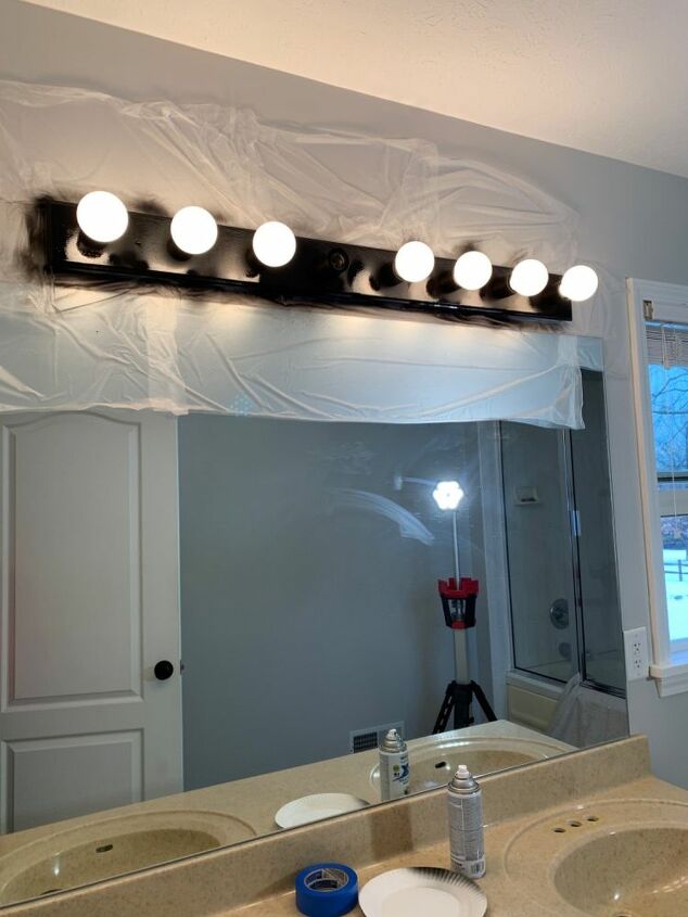 bathroom vanity refresh, Light fixture after