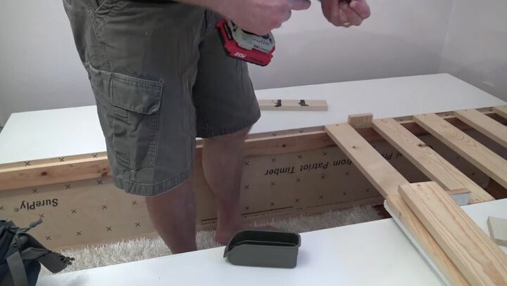 how to build a double bed frame with amazing storage, Add Bed Slats
