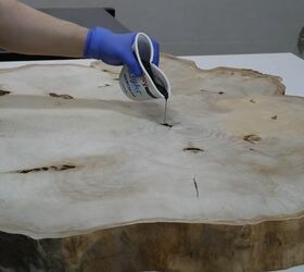 diy maple and metal table, Pour Epoxy