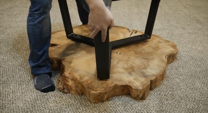 diy maple and metal table, Center Base