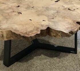 diy maple and metal table, Maple Table with Metal Base