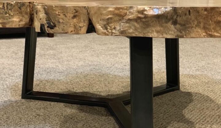 diy maple and metal table, Live Edge Maple Table