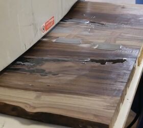 diy walnut table from heritage tree branches, Flatten Slabs