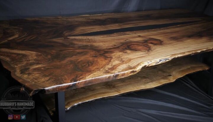 diy walnut table from heritage tree branches, DIY Walnut Table with Epoxy