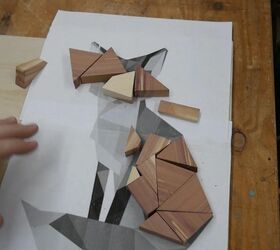 diy geometric animals wood art, Piece Together