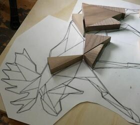 diy geometric animals wood art, Lay the Pieces Out