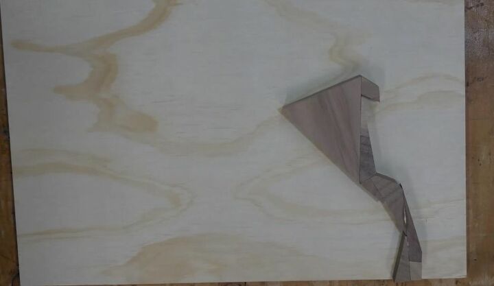 diy geometric animals wood art, Glue Pieces into Pattern on Plywood
