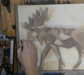 diy geometric animals wood art, Attach the Frame