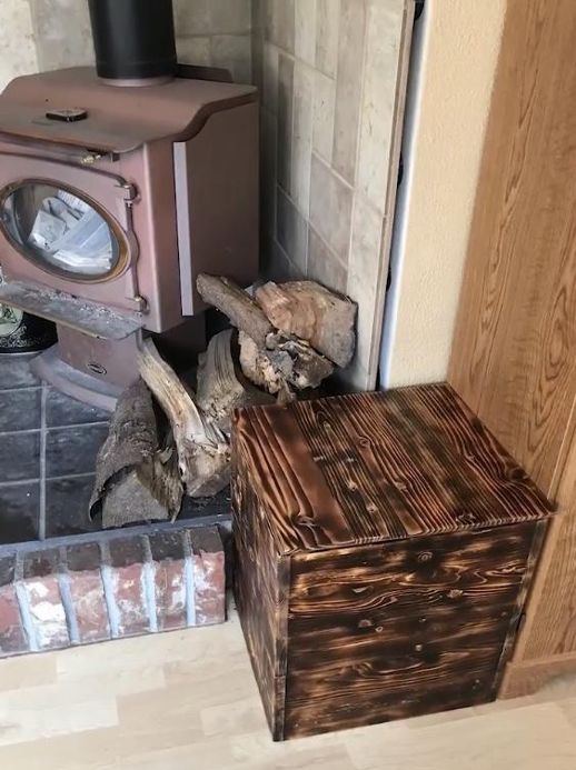 diy burned finish kindling box, DIY Burned Finish Kindling Box