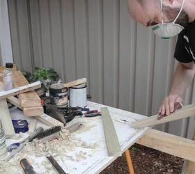 diy wood and copper climbing trellis, Sand and Attach Trellis Frame Pieces