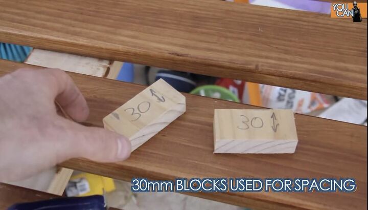 diy wood privacy screen, Cut Spacer Blocks