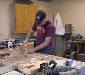 how to build your own simple shaker style cabinet doors, Add Wood Glue