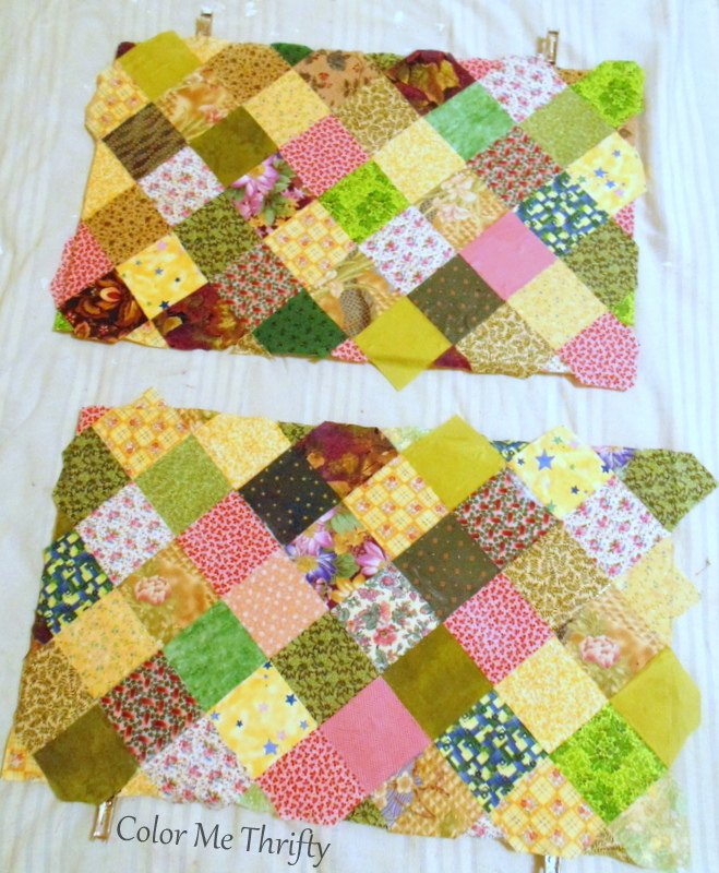 decoupaged dresser makeover con quilt squares