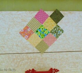 decoupaged dresser makeover with quilt squares