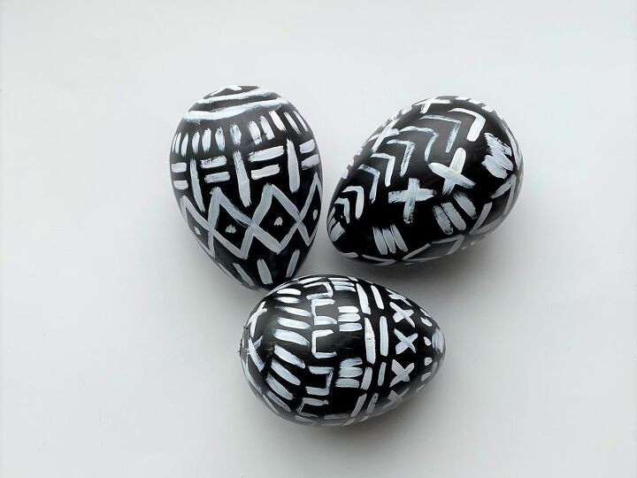 painted mud cloth easter eggs