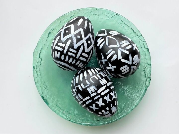painted mud cloth easter eggs