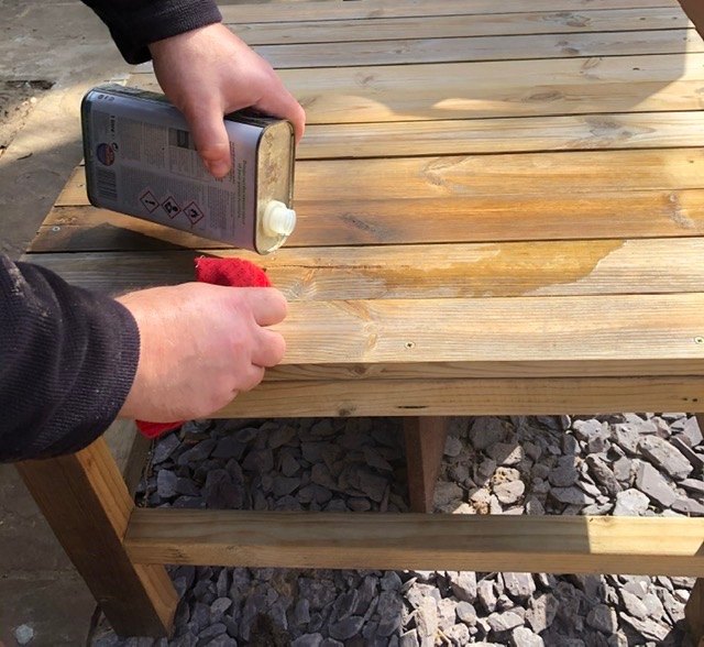 mesa de centro de madera de bricolaje