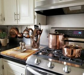 polishing vintage copper cookware
