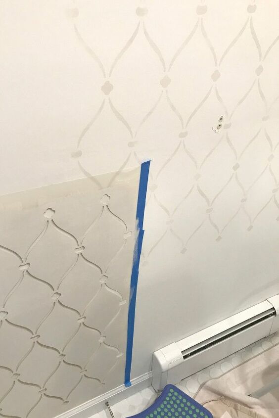 charming cottage style stenciled accent wall