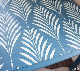 11 99 goodwill find side table stenciled makeover