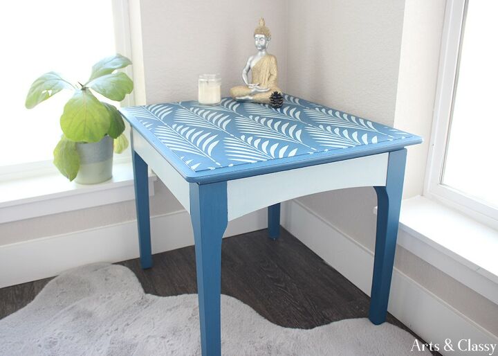 11 99 goodwill find end table makeover com modelo