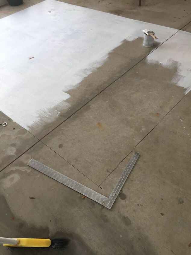 painting a rug on concrete, Concrete prep