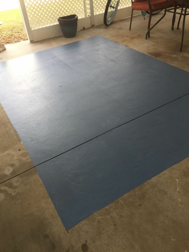 painting a rug on concrete, Base coat
