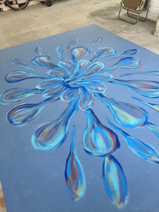 painting a rug on concrete, more colors
