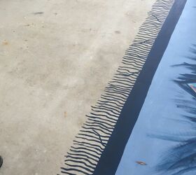 painting a rug on concrete, Fringe