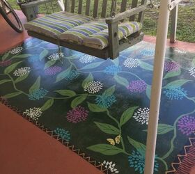 painting a rug on concrete, small rug