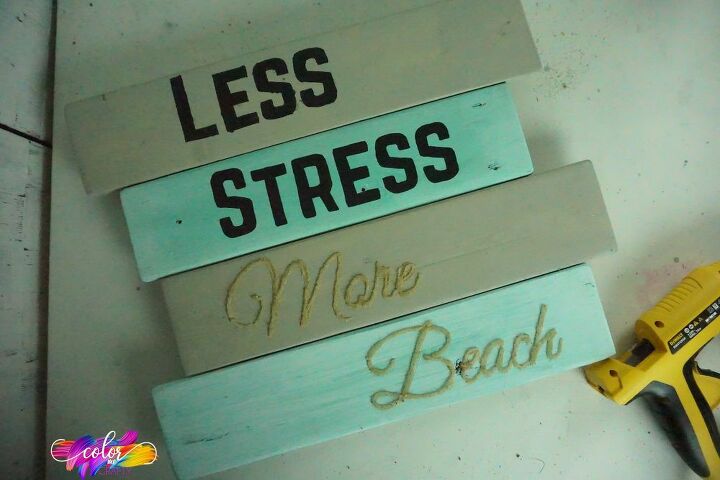 how to make a beachy farmhouse sign from repurposed materials