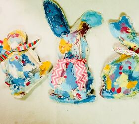 painted drop cloth bunnies