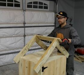 diy package drop box, Add Fence Boards to Roof