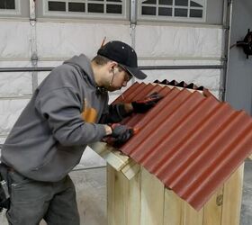 diy package drop box, Add Tar Sheet Trim to Roof