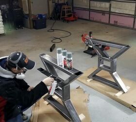 diy metal table legs, Finish Metal Leg Assemblies