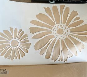 accent cabinet makeover, Stencil Revolution Daisy Floral Pattern