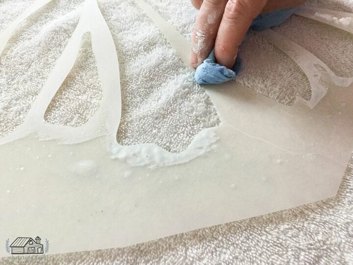 accent cabinet makeover, Cleaning Stencil