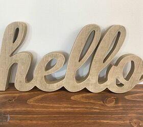 upcycled thrift store wood frame, Hello Wood Cutout