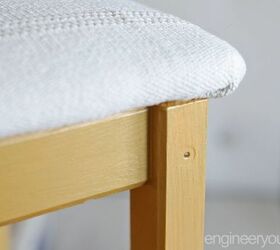 ikea chair hack with a little bit of paint and some fabric
