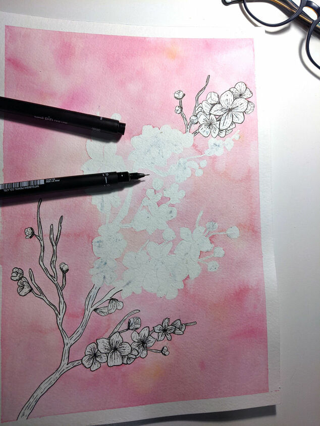 decorao de parede com flores de cerejeira