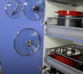 s 15 helpful kitchen organizing tricks you can do in under an hour, Use Command Hooks to Organize Pot Pan Lids
