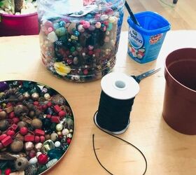 how to transform your plastic plant pots with beads, Things to make a bead planter