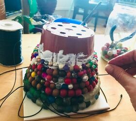 how to transform your plastic plant pots with beads, Building the layers of beads