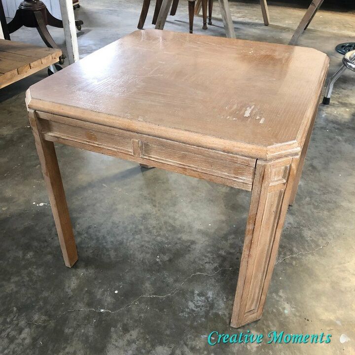 cerused oak table using reactive stain